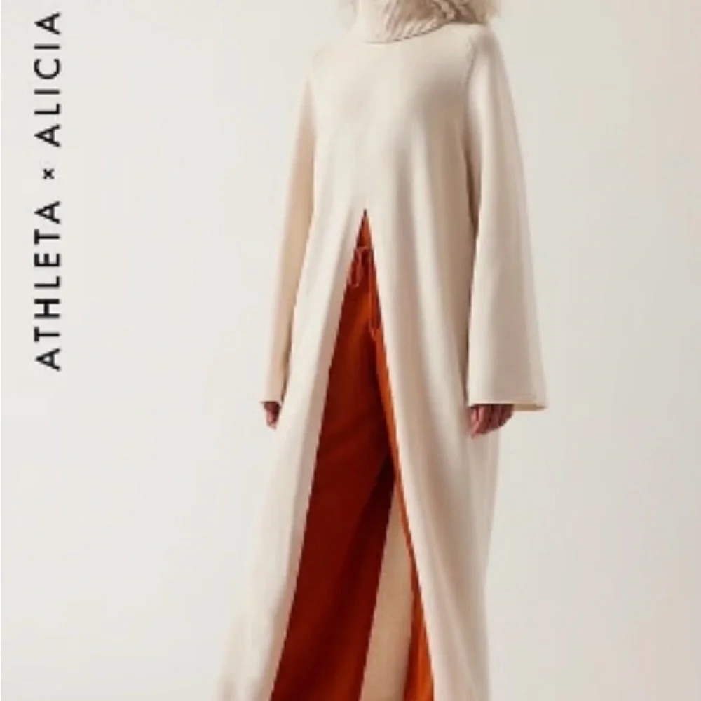 Athleta Alicia Cream Long Sleeve Dress - Picture 1 of 6